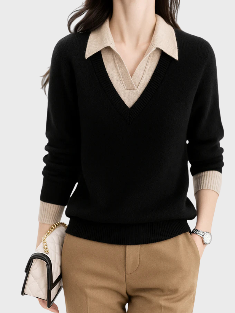 ALICIA LAYERED KNIT SWEATER