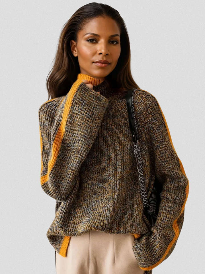 FERN COZY STRIPE TURTLENECK SWEATER